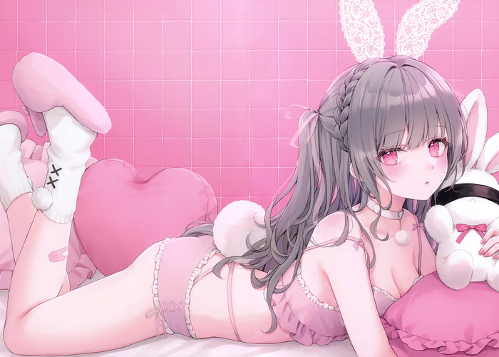 Зайка - NSFW, Аниме, Anime Art, Original Character, Bunny Ears, Нижнее белье, Bunny tail